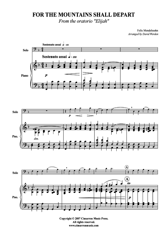 Product picture to: For the Mountains Shall Depart Felix von Mendelssohn Bartholdy