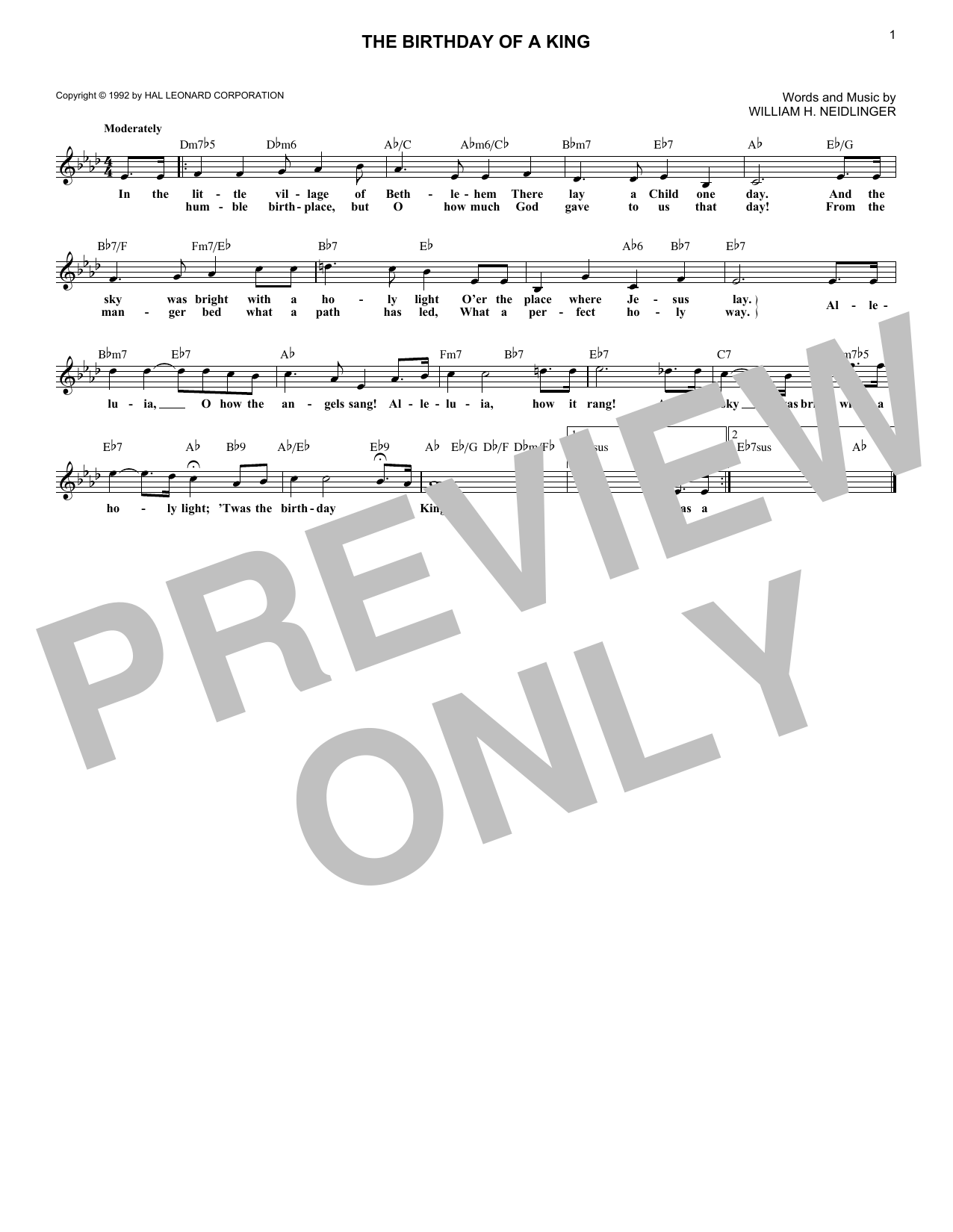 Product gallery: Page 1 of 1 The Birthday Of A King, William H. Neidlinger