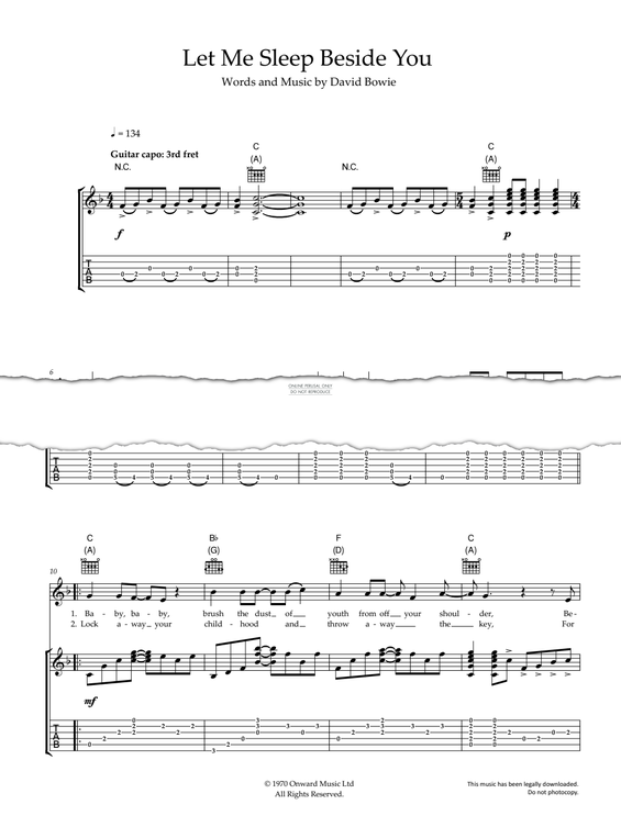 Produktgalerie: Seite 1 von 1 Let Me Sleep Beside You, David Bowie, Gesang, Gitarre