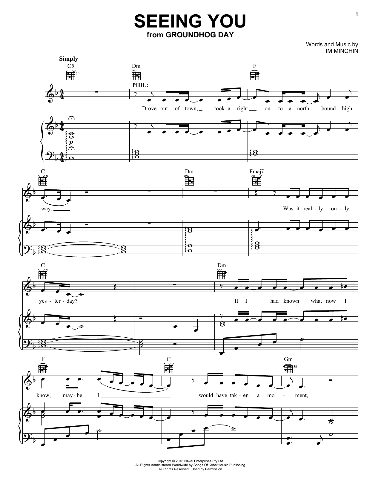 Produktbild zu: Seeing You (from Groundhog Day The Musical)