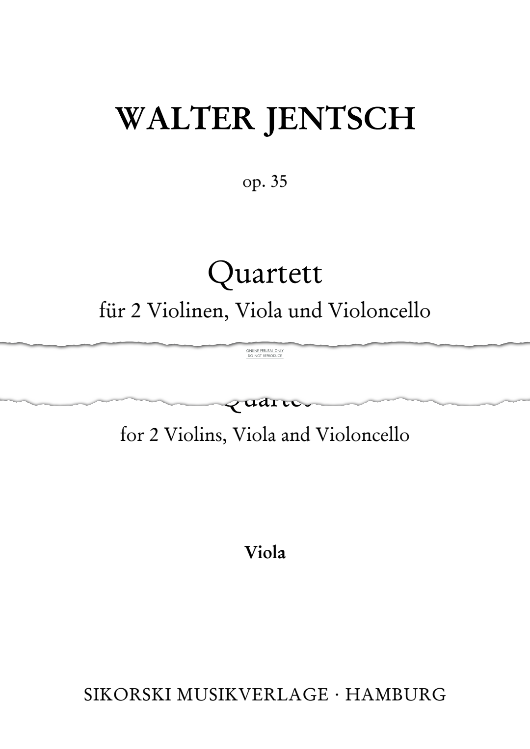 Product picture to: String Quartet