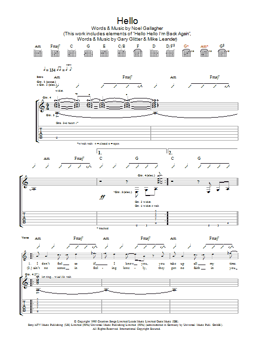 Produktgalerie: Seite 1 von 1 Hello, Oasis, Gitarre