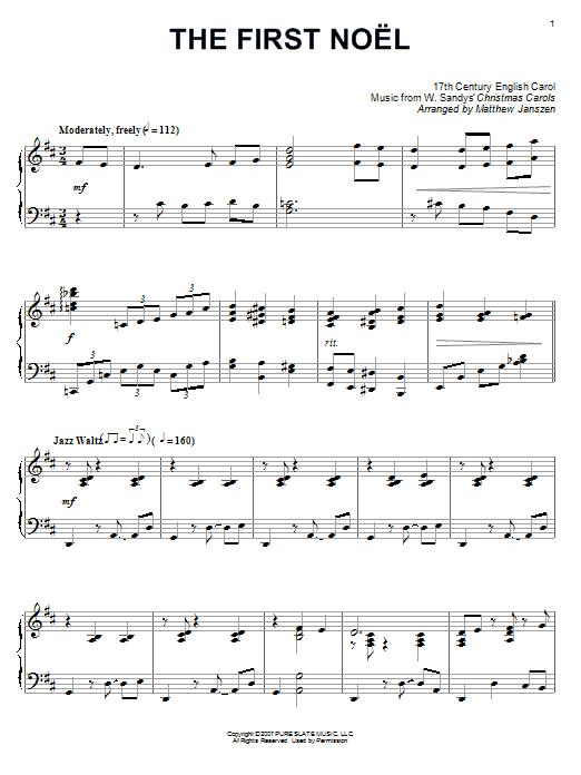 Product gallery: Page 1 of 1 The First Noel, 17th Century English Carol
