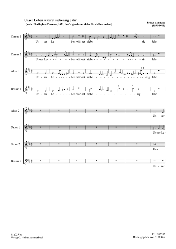 Produktbild zu: Unser Leben währet siebenzig JahrSethus Calvisius