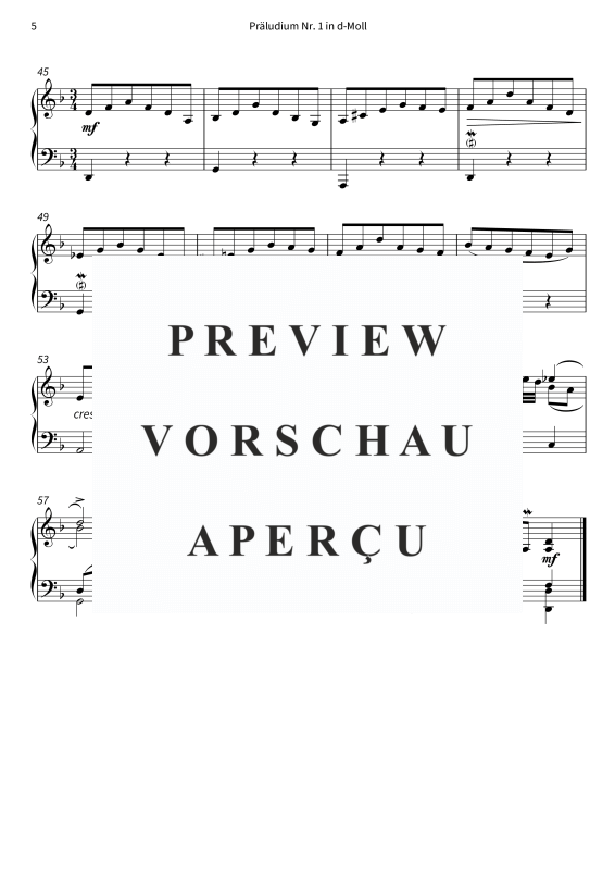 Produktgalerie: Seite 7 von 7 Präludium Nr. 1 in d-Moll, , Klavier Solo