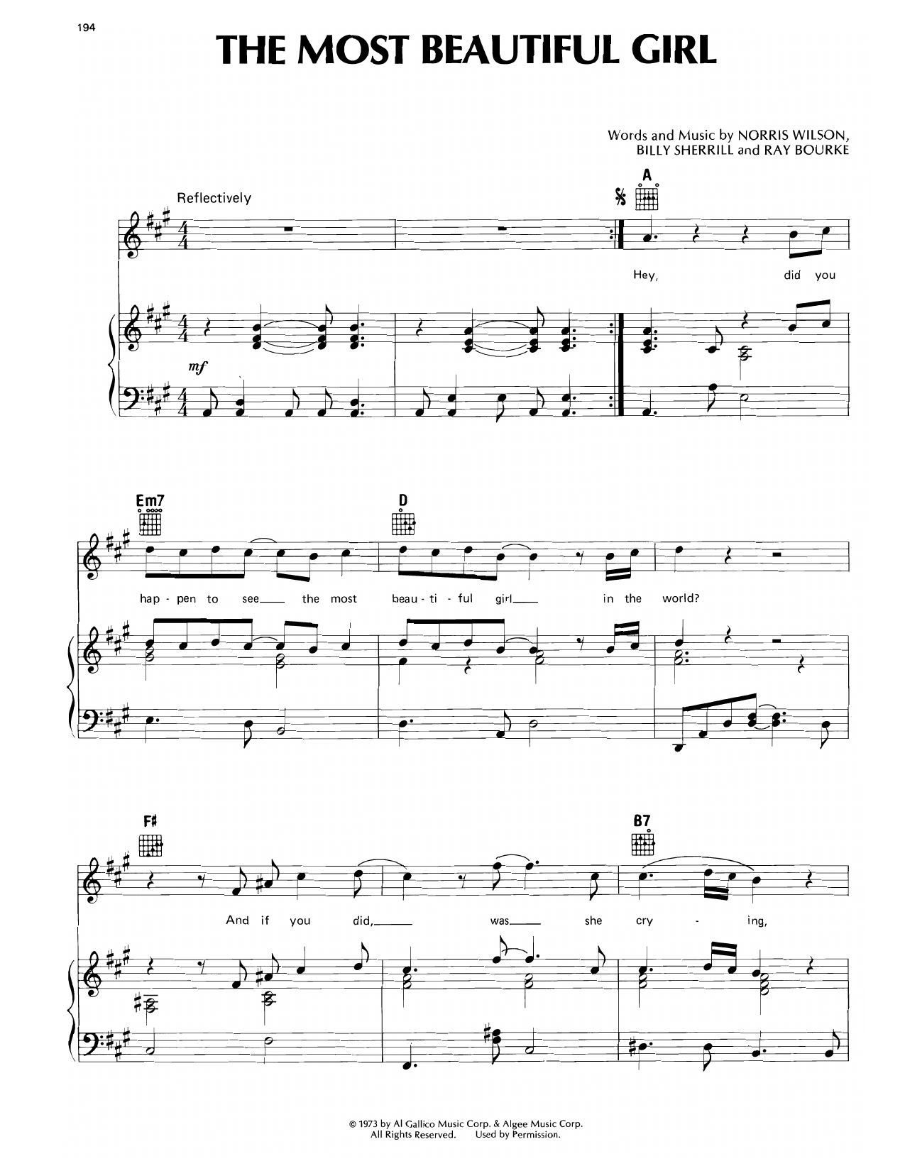 Produktgalerie: Seite 1 von 1 The Most Beautiful Girl, Charlie Rich, Gesang, Gitarre, Klavier