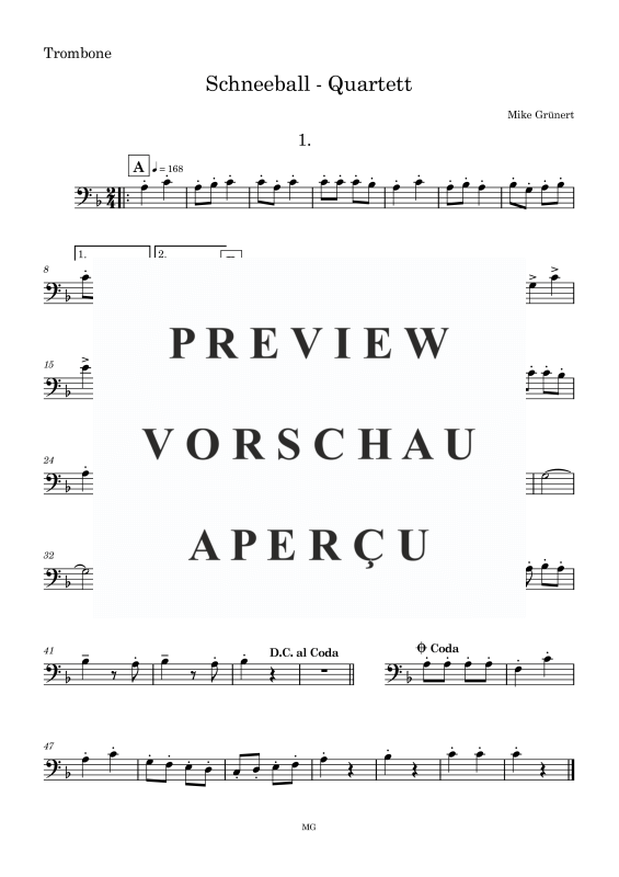 gallery: Schneeball-Quartett, , Flexibles Quartett Stimmen in C, B, Es, F und C Bass