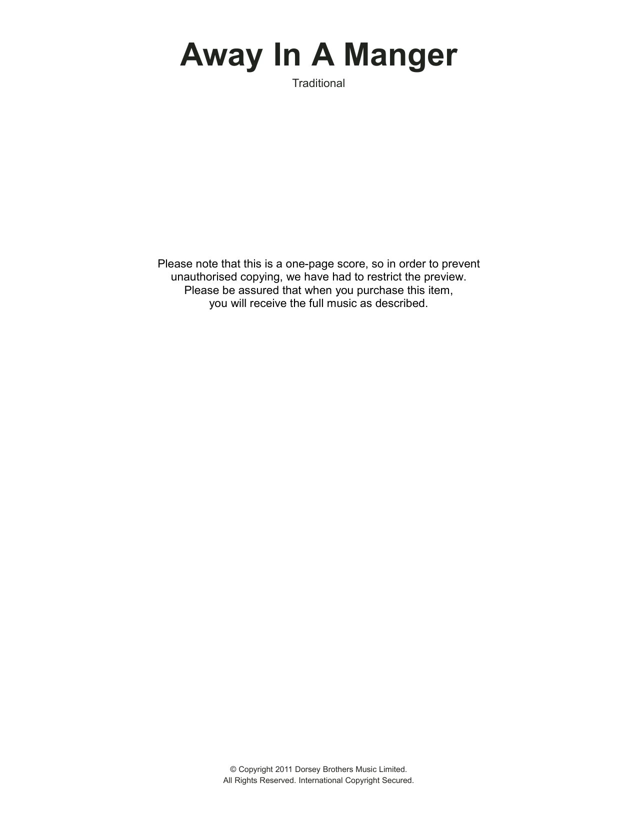 Product gallery: Page 1 of 1 Away In A Manger, Christmas Carol