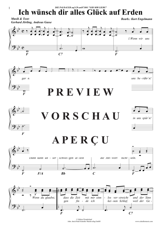 Produktgalerie: Seite 2 von 4 Ich wünsch dir alles Glück auf Erden , Paldauer, Klavier und Gesang