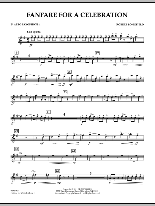 Produktgalerie: Seite 1 von 1 Fanfare For A Celebration - Eb Alto Saxophone 1, Robert Longfield, Ensemble