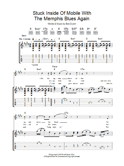 Product gallery: Page 1 of 1 Stuck Inside Of Mobile With The Memphis Blues Again, Bob Dylan