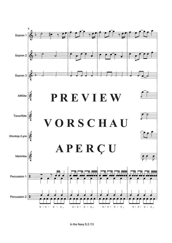 Produktgalerie: Seite 5 von 14 In the Navy , Village People, (Flöten-Quintett + Percussion)