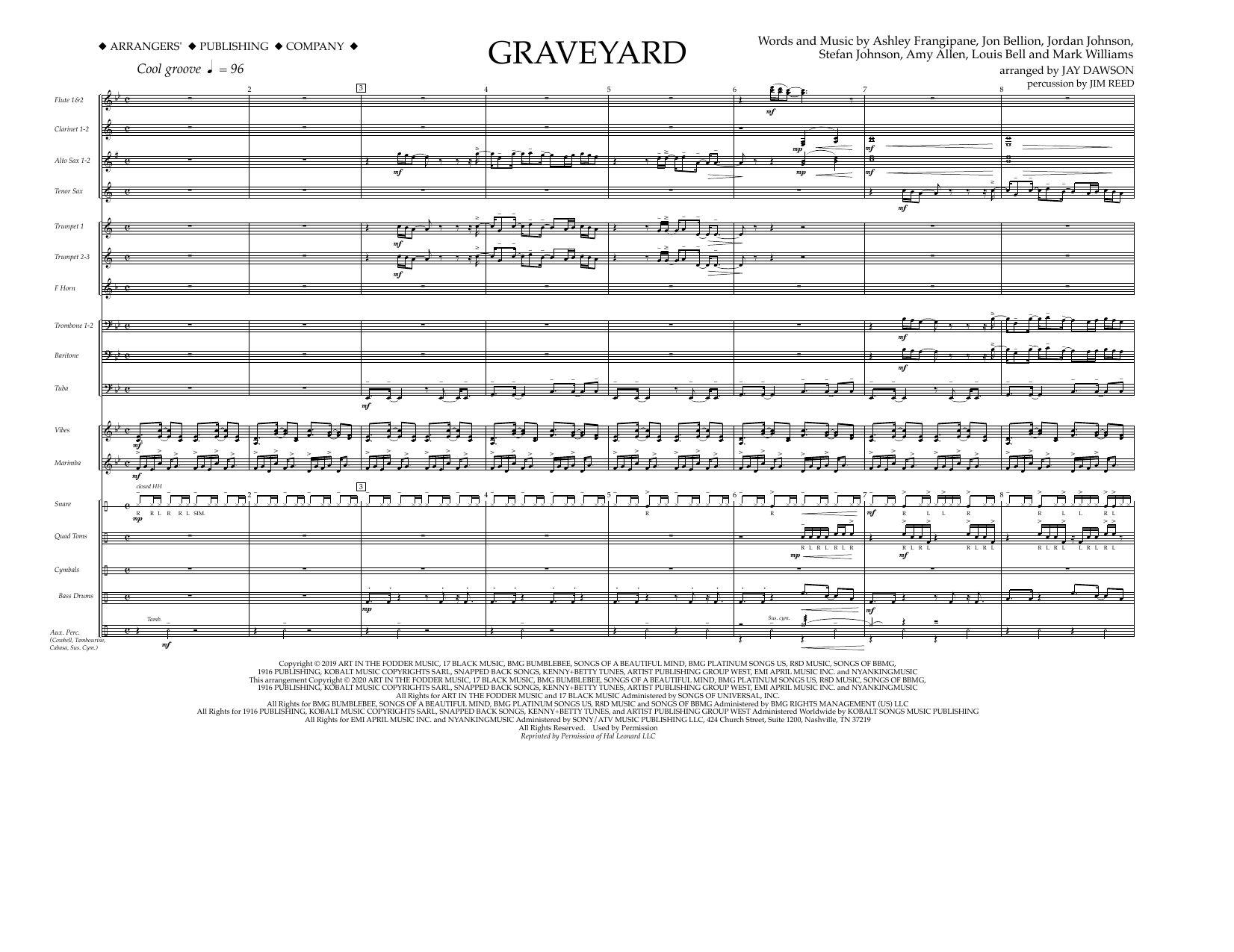Produktbild zu: Graveyard (arr. Jay Dawson) - Full Score