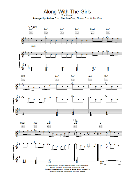 Produktgalerie: Seite 1 von 1 Along With The Girls, The Corrs, Gesang, Gitarre, Klavier