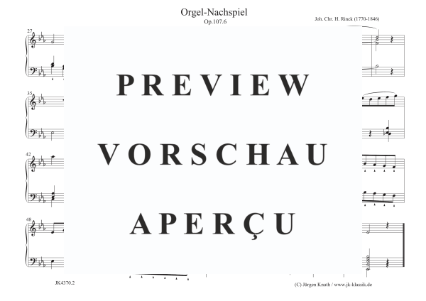 Produktgalerie: Seite 3 von 3 Orgel-Nachspiele Op.107.6, , Orgel Solo