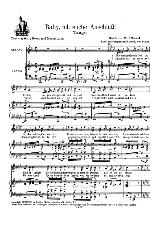 Produktbild zu: Baby, ich suche AnschlussTango