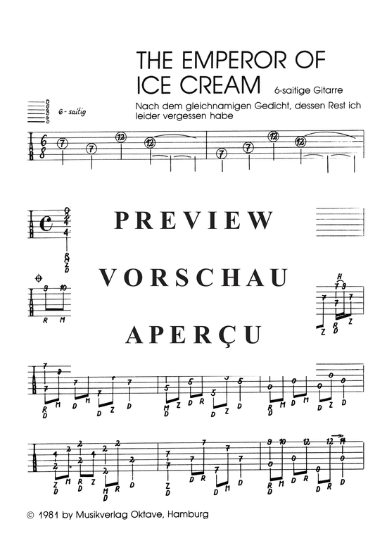 Product gallery: Page 4 of 4 The Emperor of Ice Cream , Abram, Vic, (Gitarre Solo)