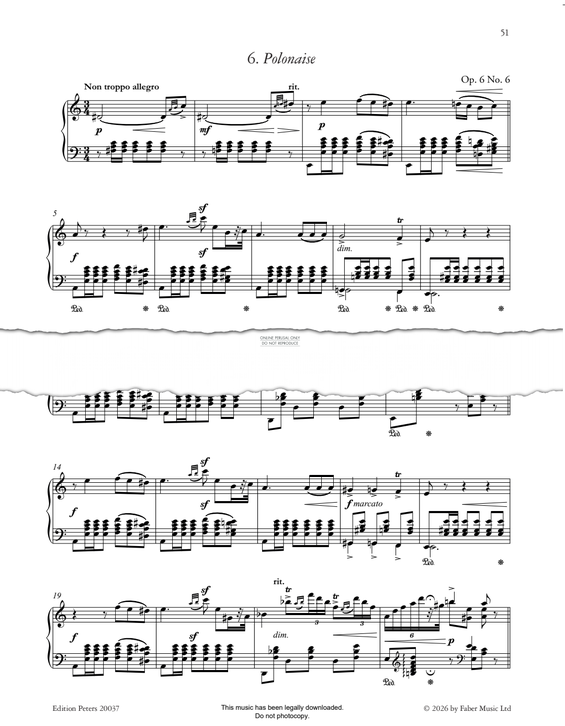 Produktgalerie: Seite 1 von 1 Polonaise (from Soirées musicales, Op. 6, No.6), Clara Schumann, Klavier
