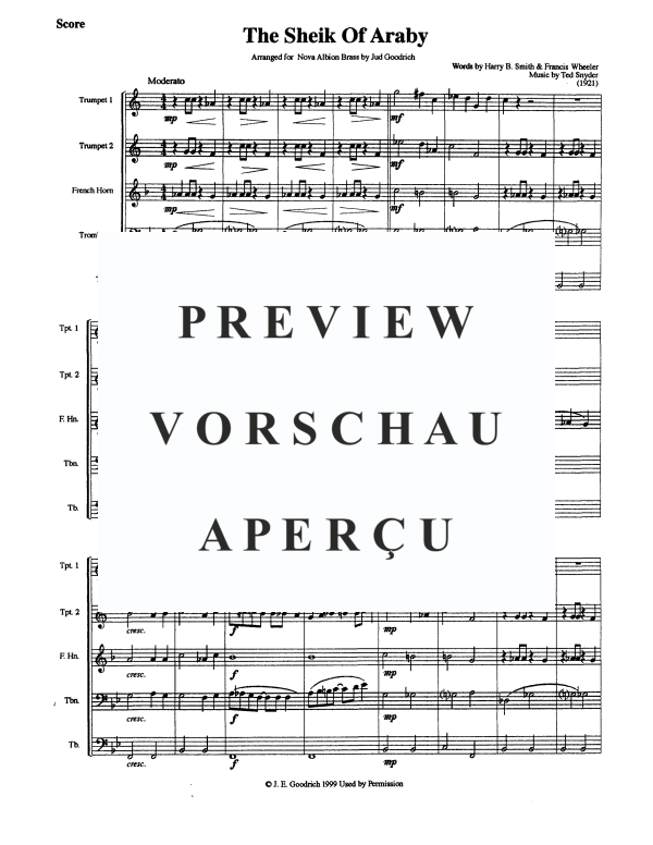Produktgalerie: Seite 4 von 11 The Sheik of Araby, , Blechbläser Quintett