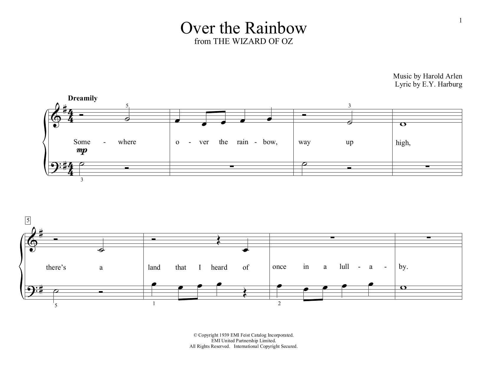 Product picture to: Over The Rainbow (from The Wizard Of Oz) (arr. Christopher Hussey)
