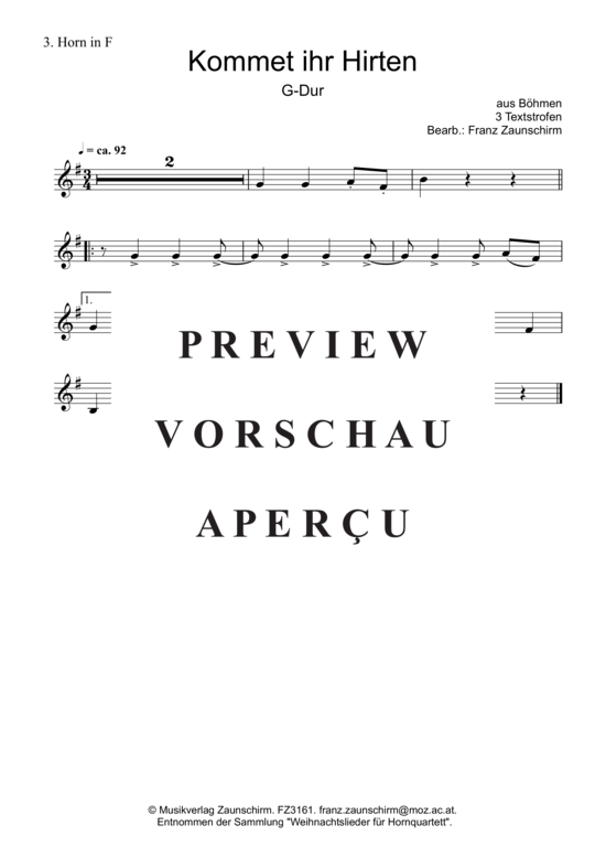 gallery: Kommet ihr Hirten , , (Horn Quartet)