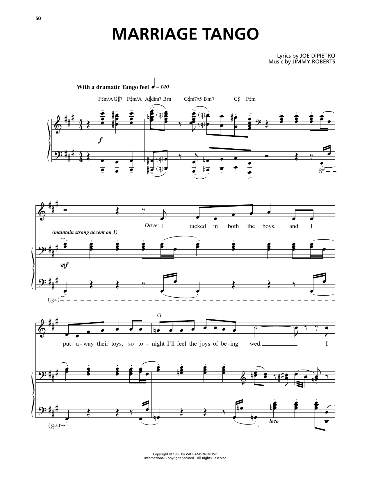 Produktgalerie: Seite 1 von 1 Marriage Tango (from I Love You, You're Perfect, Now Change), Jimmy Roberts, Gesang, Klavier