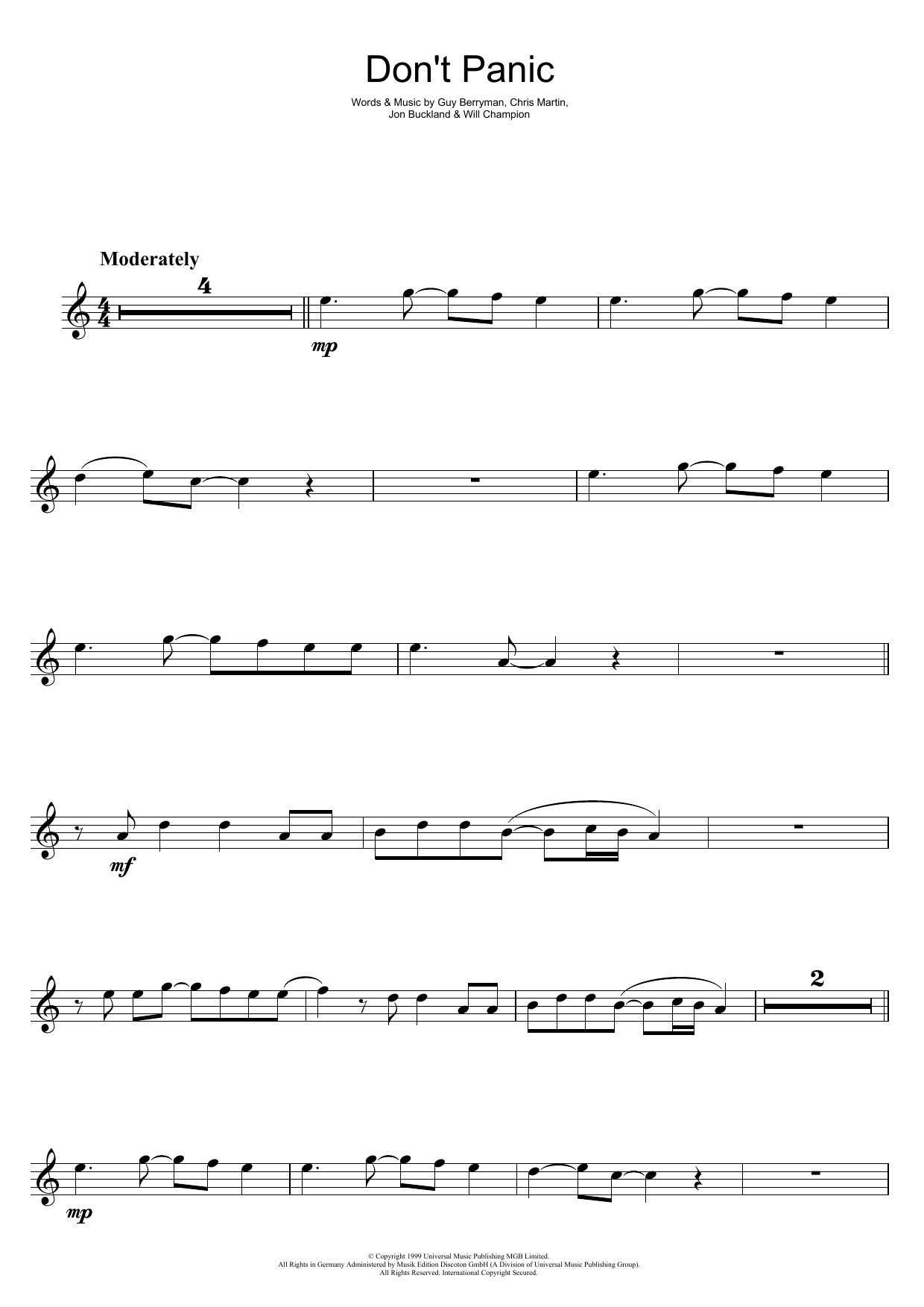 Product gallery: Page 1 of 1 Don't Panic, Coldplay