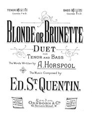 cover: Blonde Or Brunette, Edward St. Quentin, Gesang, Klavier