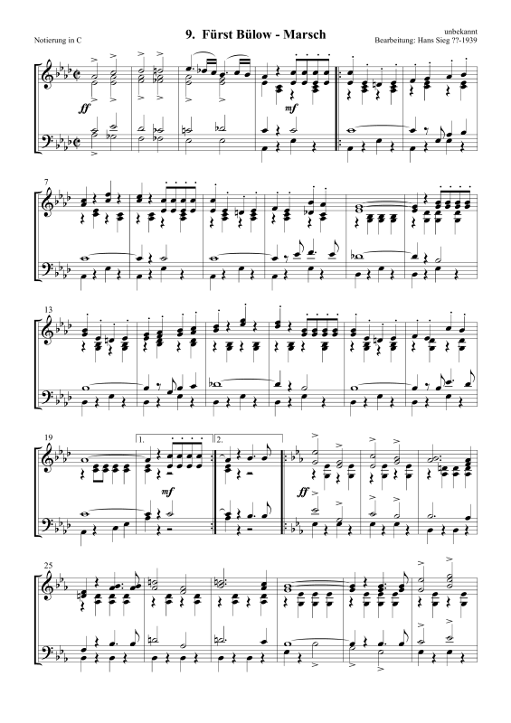 Produktbild zu: Fürst Bülow - MarschAnonym vor 1900