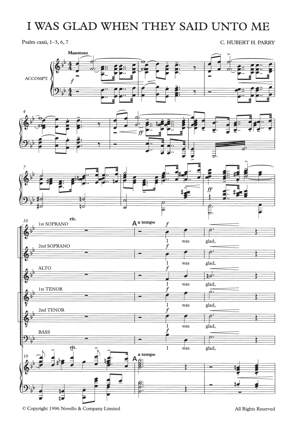 Produktbild zu: I Was Glad When They Said Unto Me