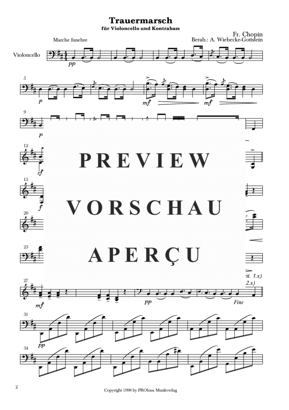 Produktgalerie: Seite 7 von 9 Trauermarsch, , Cello und Kontrabass