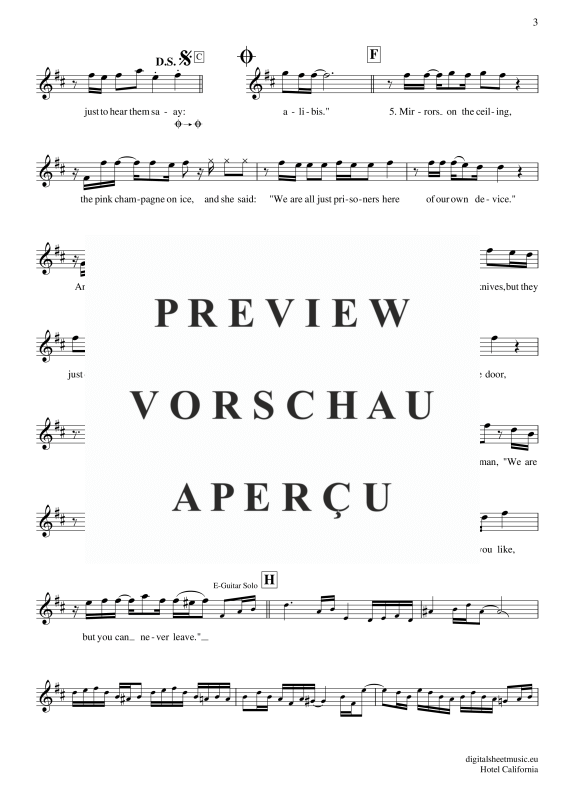 Product gallery: Page 4 of 5 Hotel California, Eagles, The, (recorder)