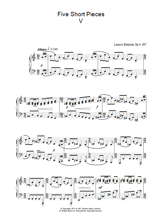Product picture to: Five Short Pieces, No. 5, Op. 4