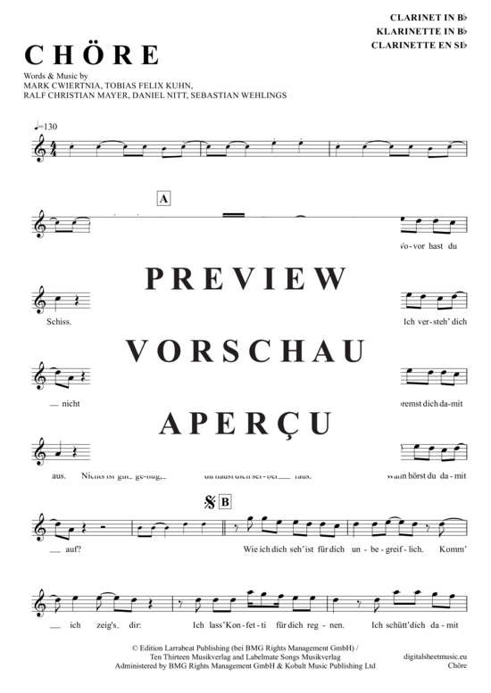 Product gallery: Page 2 of 4 Chöre , Forster, Mark, Clarinet in B-flat