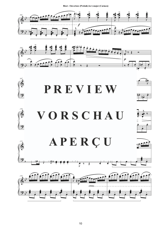 Product gallery: Page 11 of 11 Ouverture (Prelude) in A major (Carmen), , Piano Easy
