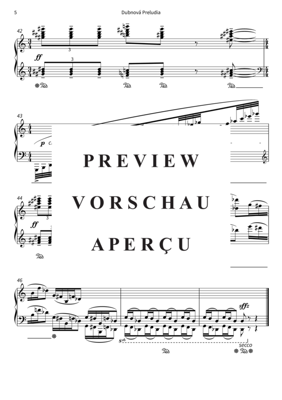 Product gallery: Page 8 of 8 Dubnová Preludia - op. 13, No. 2, Andante , , Piano Solo