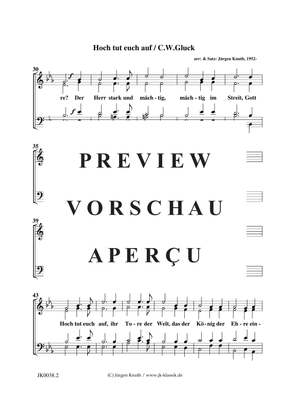 Product gallery: Page 10 of 11 Hoch tut euch auf , , (mixed choir + organ/piano)