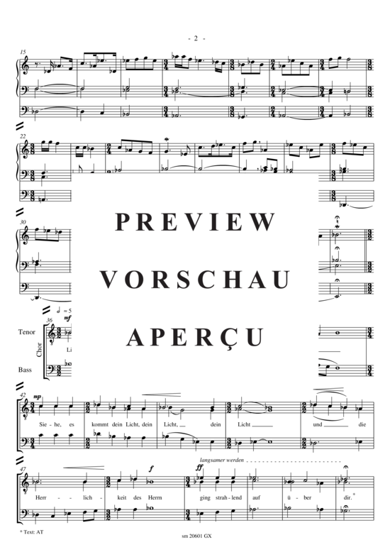 gallery: Wie schön leuchtet der Morgenstern, Partitur , , (Gemischter Chor, Sopran, Posaune, Streicher + Orgel)