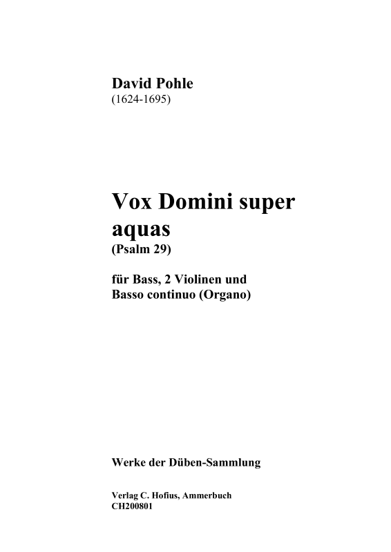 Produktbild zu: Vox Domini super aquas (Psalm 29)David Pohle