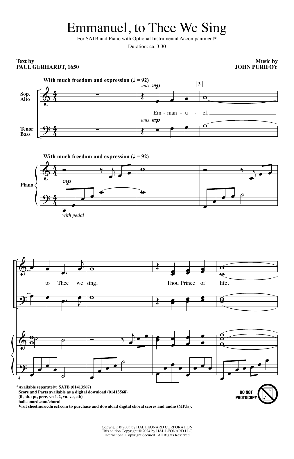 Produktgalerie: Seite 1 von 1 Emmanuel, To Thee We Sing, John Purifoy, Chor