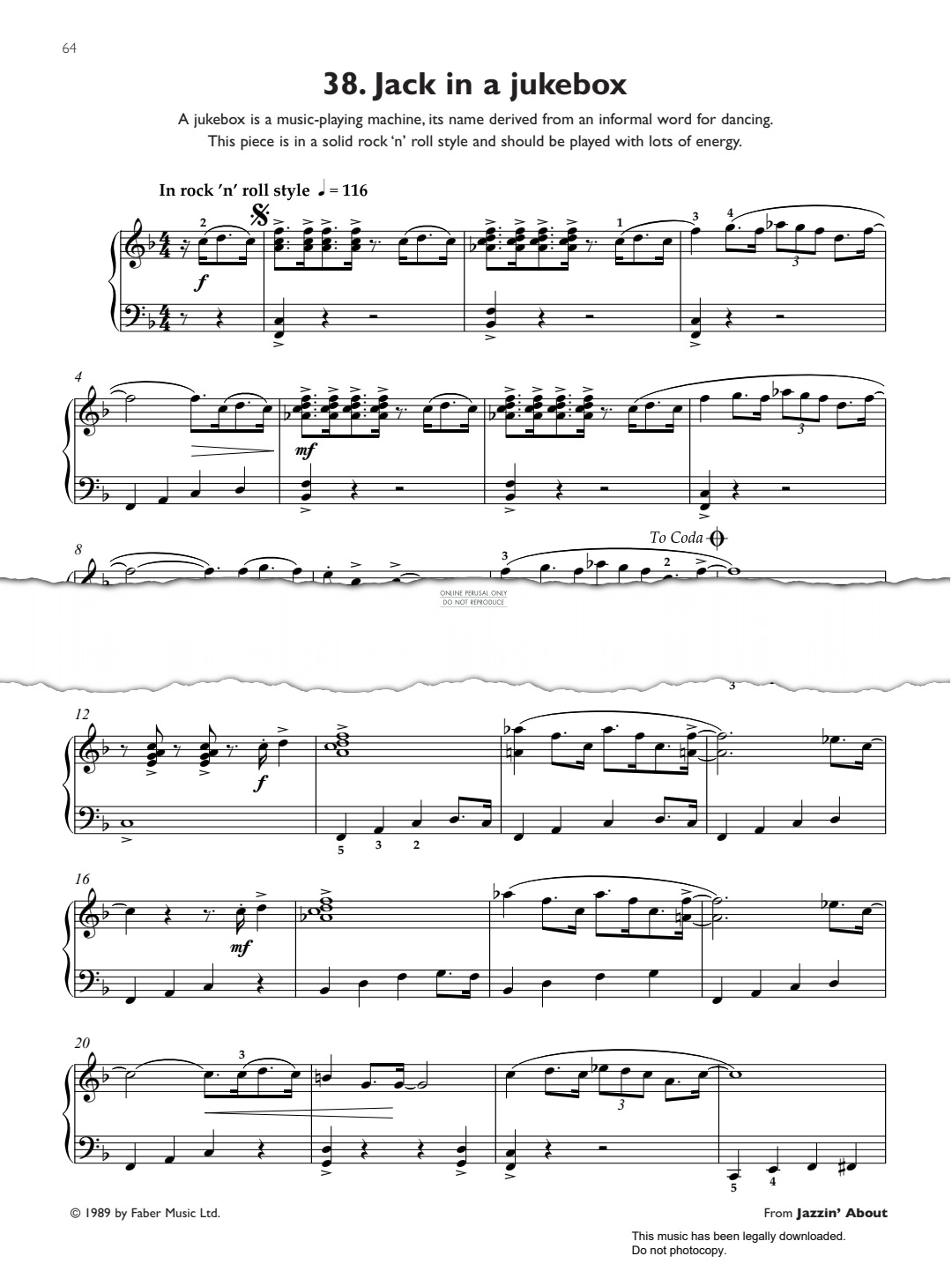 Produktbild zu: Jack in a Juke Box (from 'Jazzin' About')