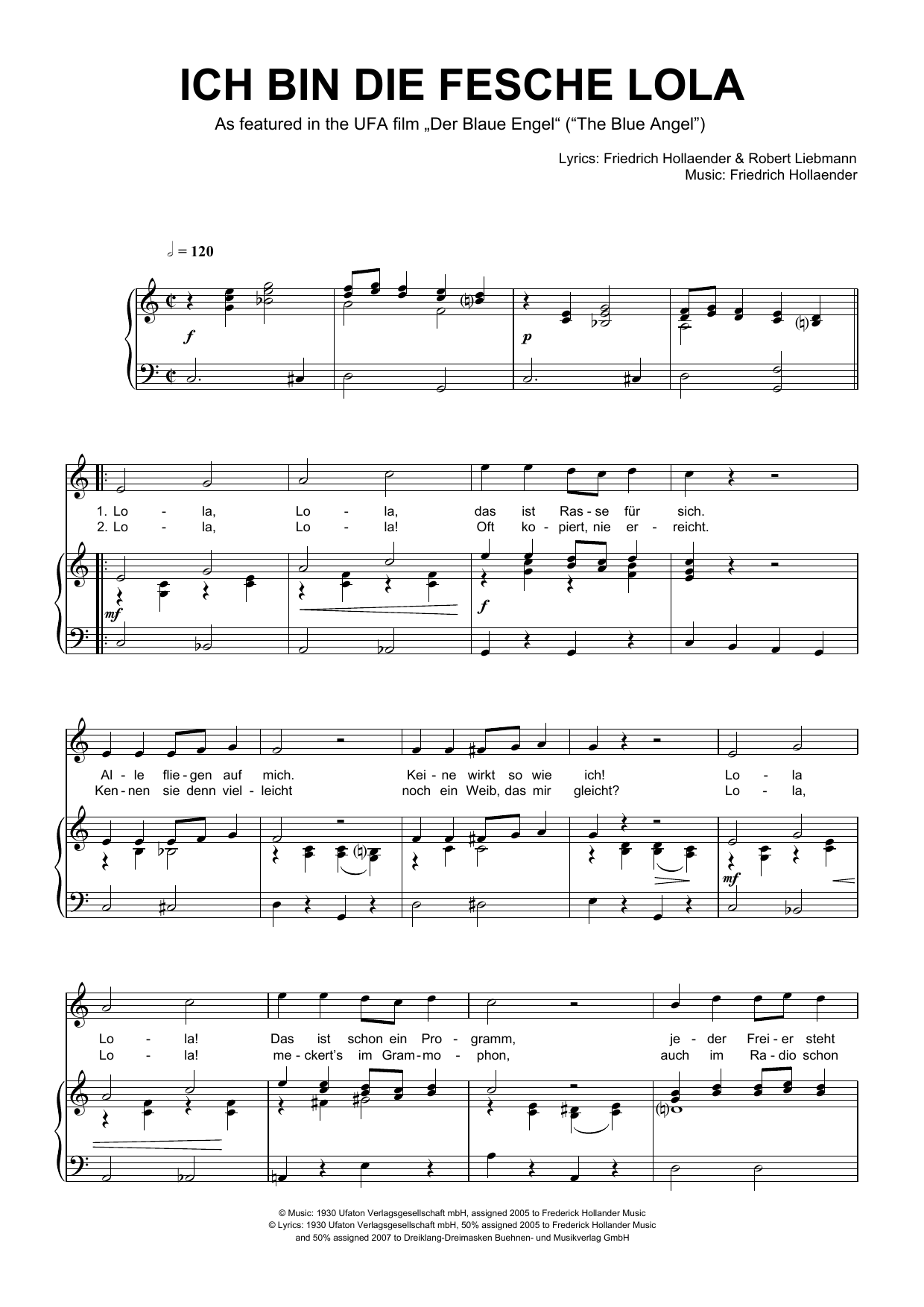 Produktgalerie: Seite 1 von 1 Ich Bin Die Fesche Lola, Friedrich Hollaender, Gesang, Klavier