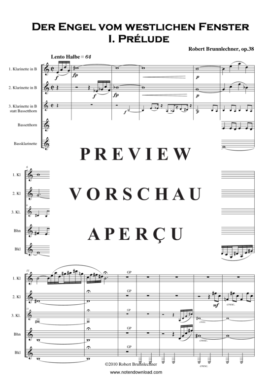 gallery: Der Engel vom westlichen Fenster , , (Klarinettenquartett Partitur)