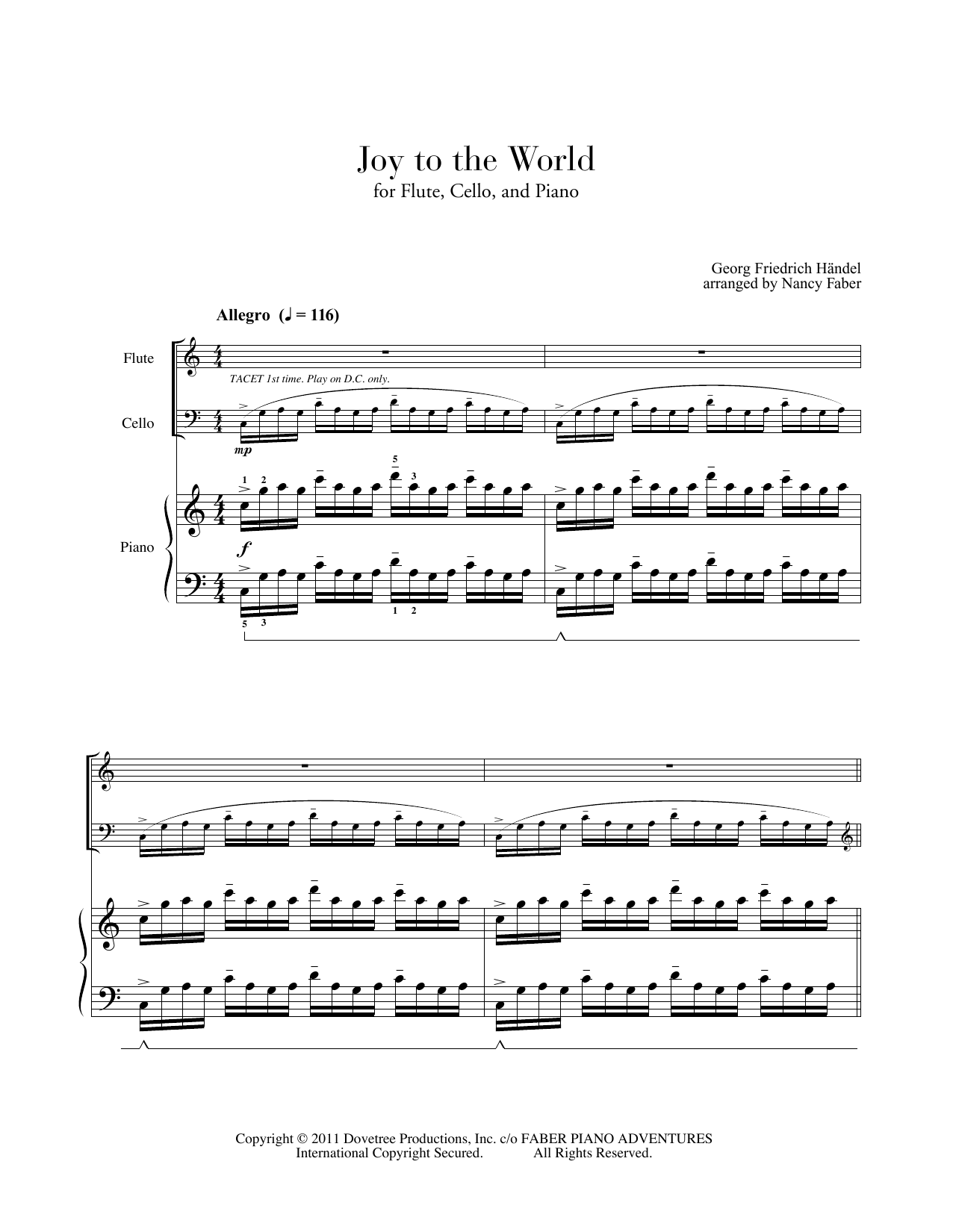Product picture to: Joy to the World (for Flute, Cello, Piano)