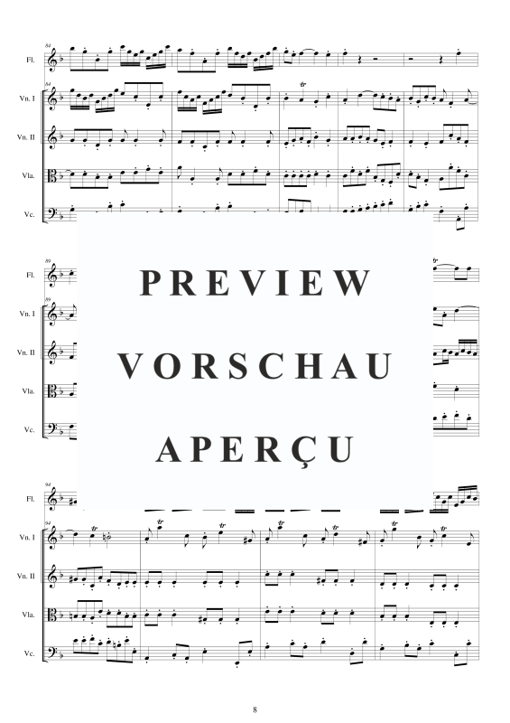 Produktgalerie: Seite 9 von 11 Concerto No.2 to 5 in F major Op.5, , Querflöte Solo und Streicher Ensemble