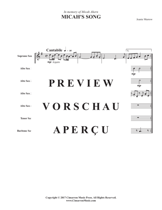 Product gallery: Page 4 of 21 Micha´s Song , , (Woodwind Ensemble SAAAATB)