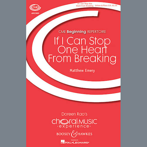 cover: If I Can Stop One Heart From Breaking, Matthew Emery
