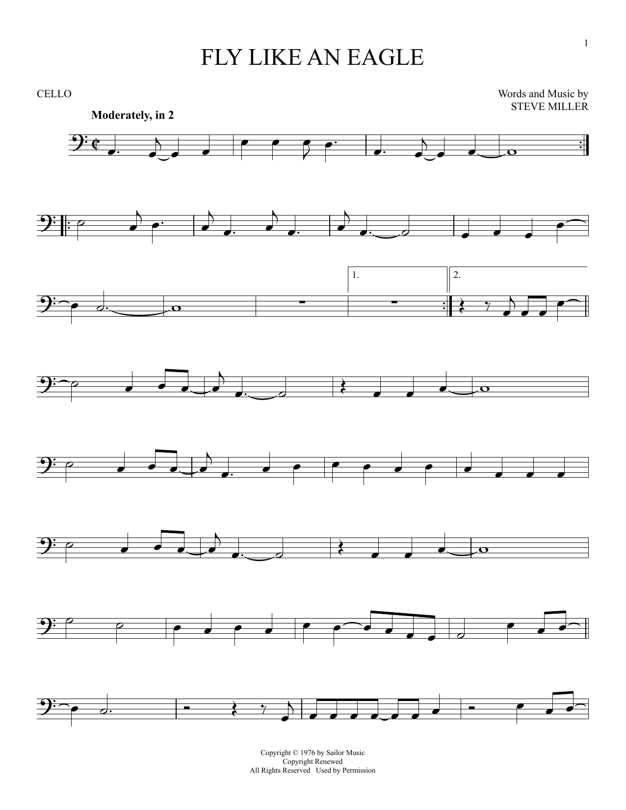 Produktgalerie: Seite 1 von 1 Fly Like An Eagle, Steve Miller Band, Violoncello