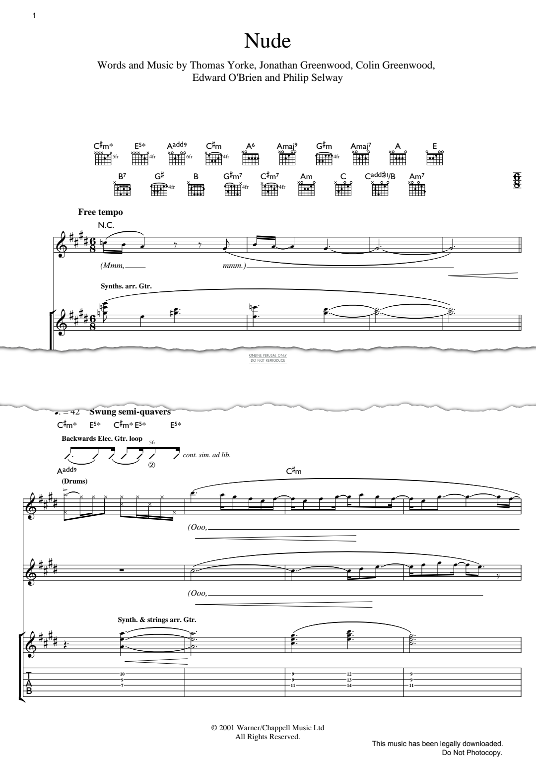 Product gallery: Page 1 of 1 Nude, Radiohead