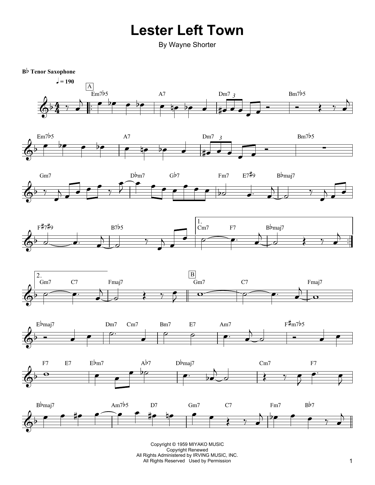Product gallery: Page 1 of 1 Lester Left Town, Wayne Shorter